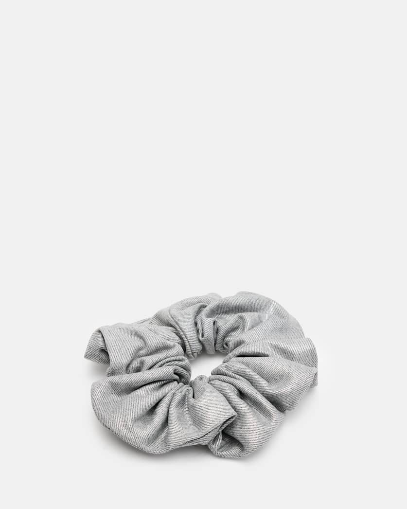 all saints Silver Oversized Scrunchie Metallic Silver