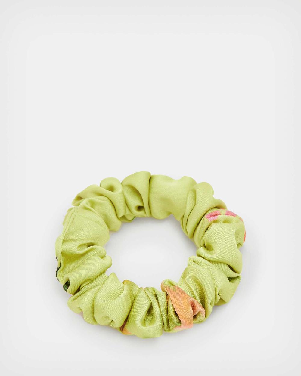 All Saints Solanio Mini Scrunchie Chartreuse Yellow