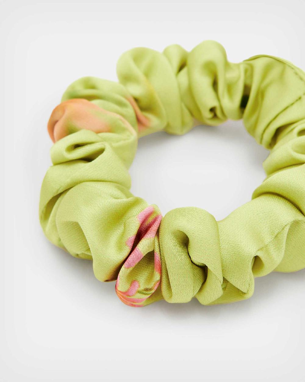 All Saints Solanio Mini Scrunchie Chartreuse Yellow