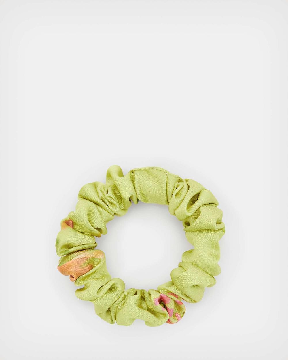 All Saints Solanio Mini Scrunchie Chartreuse Yellow