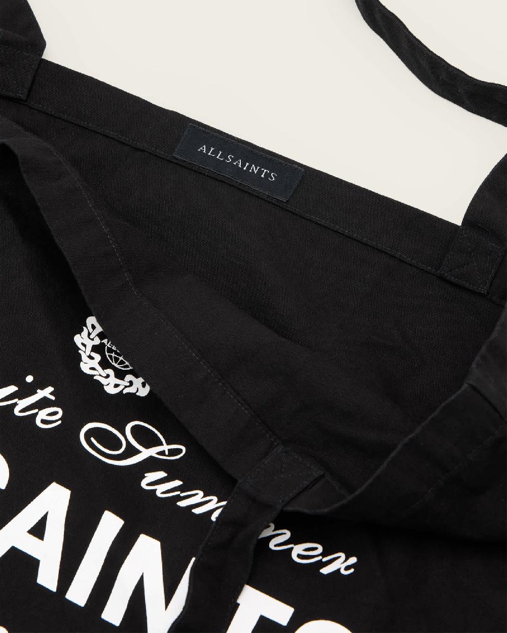 All Saints Soleil Orlando Logo Printed Tote Bag Washed Black