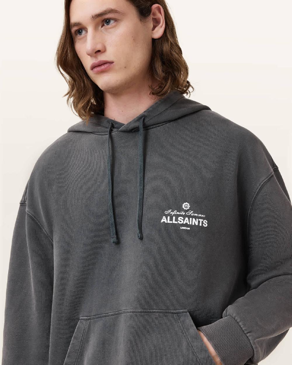 All Saints Soleil Oversized Pullover Hoodie Washed Black