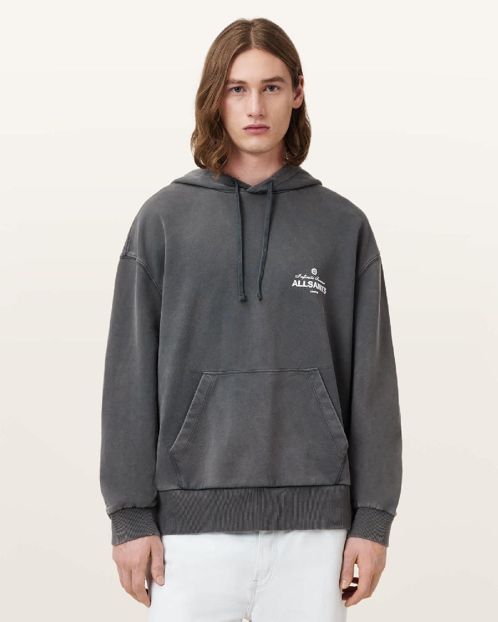 All Saints Soleil Oversized Pullover Hoodie Washed Black