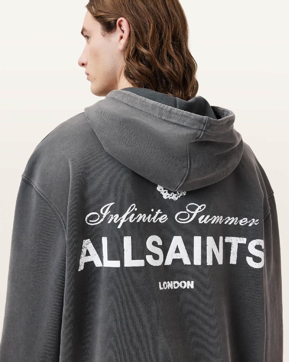 All Saints Soleil Oversized Pullover Hoodie Washed Black