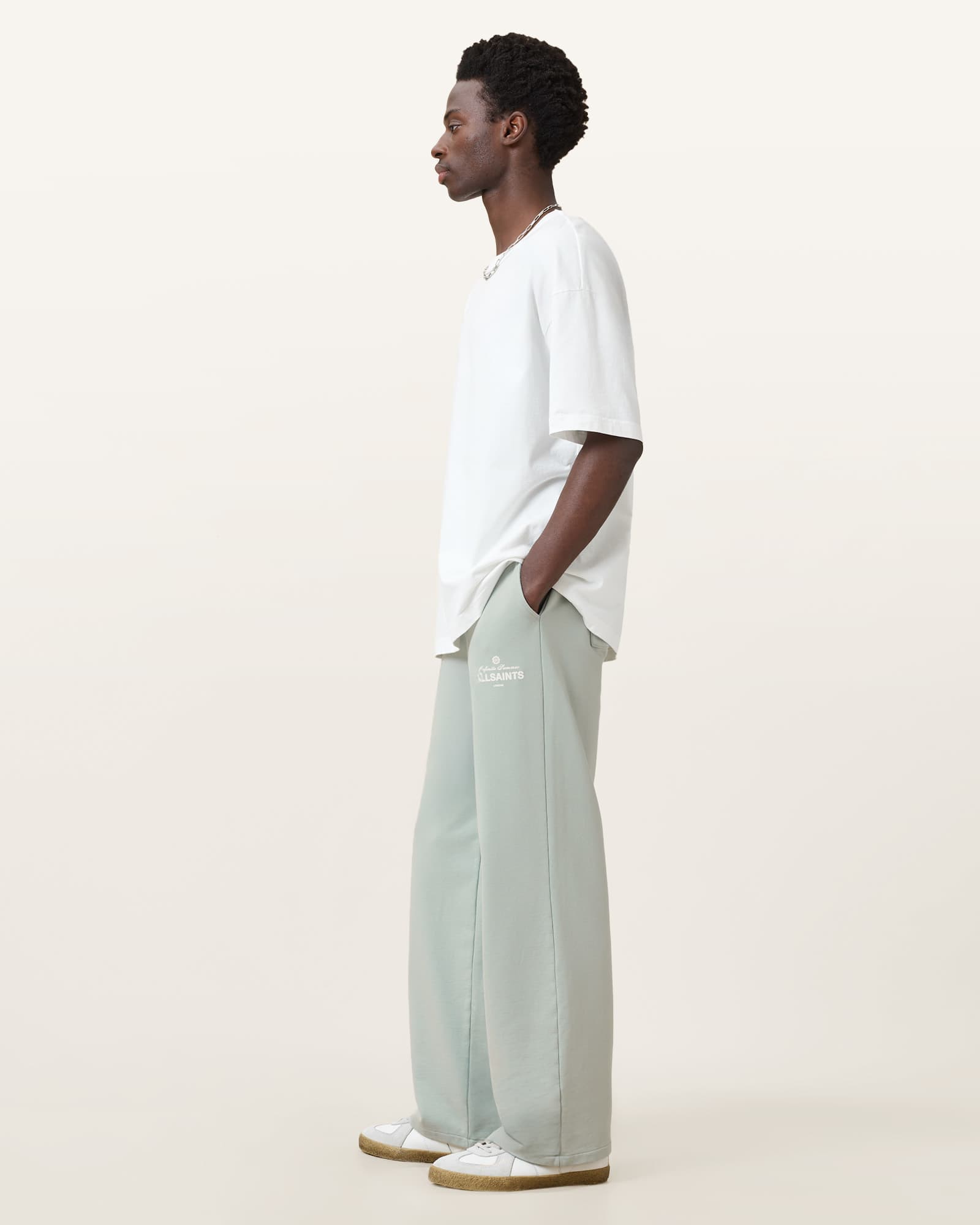 All Saints Soleil Straight-Leg Sweatpants Slate Green