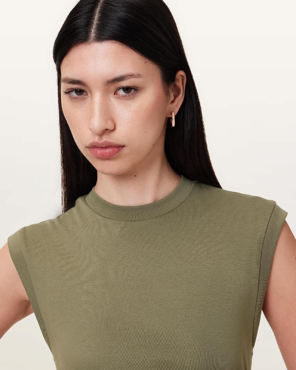 All Saints Sonny Drawcord Side Mini Dress Mermaid Green
