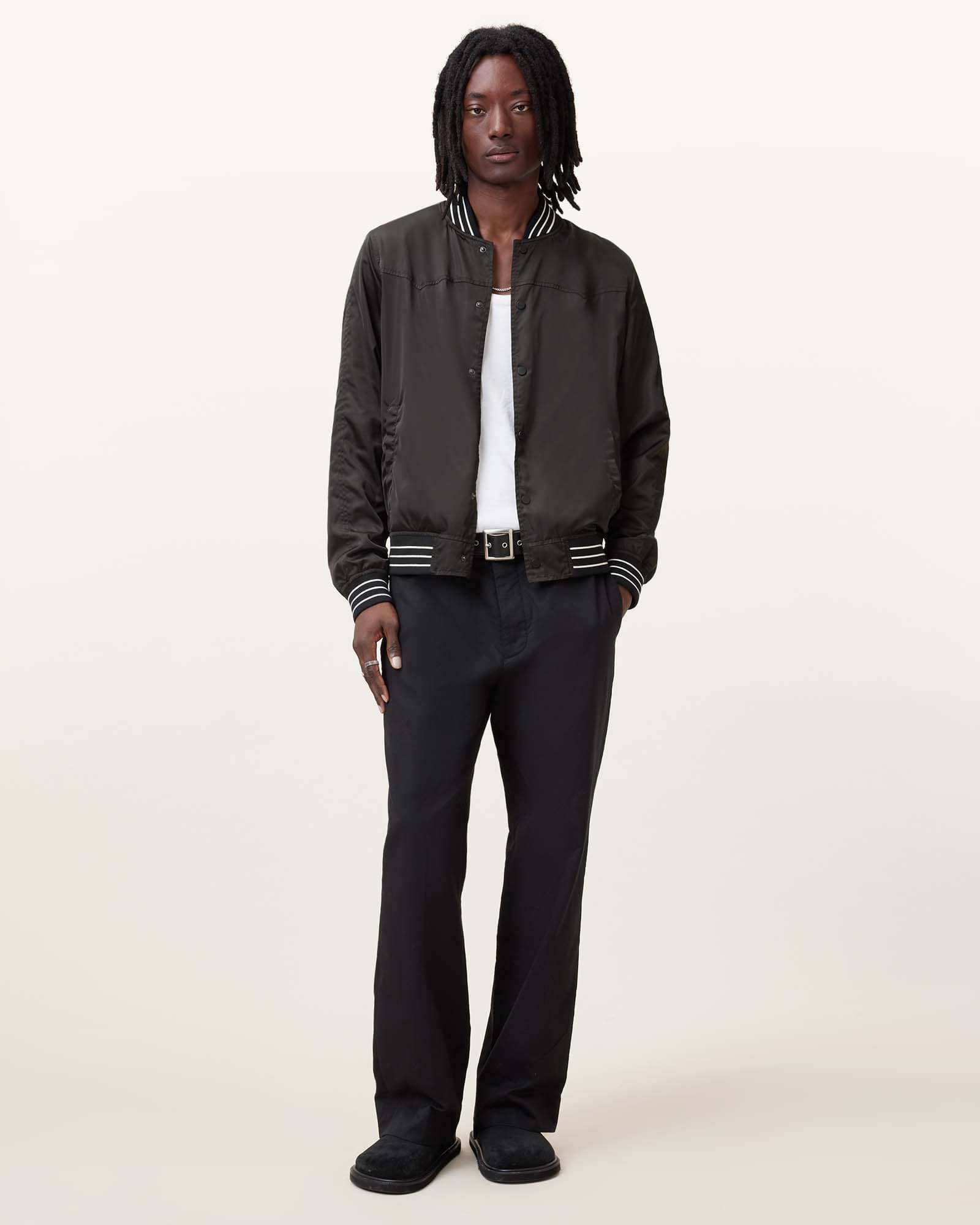 All Saints Soundview Reversible Bomber Jacket BLACK/OAK BROWN