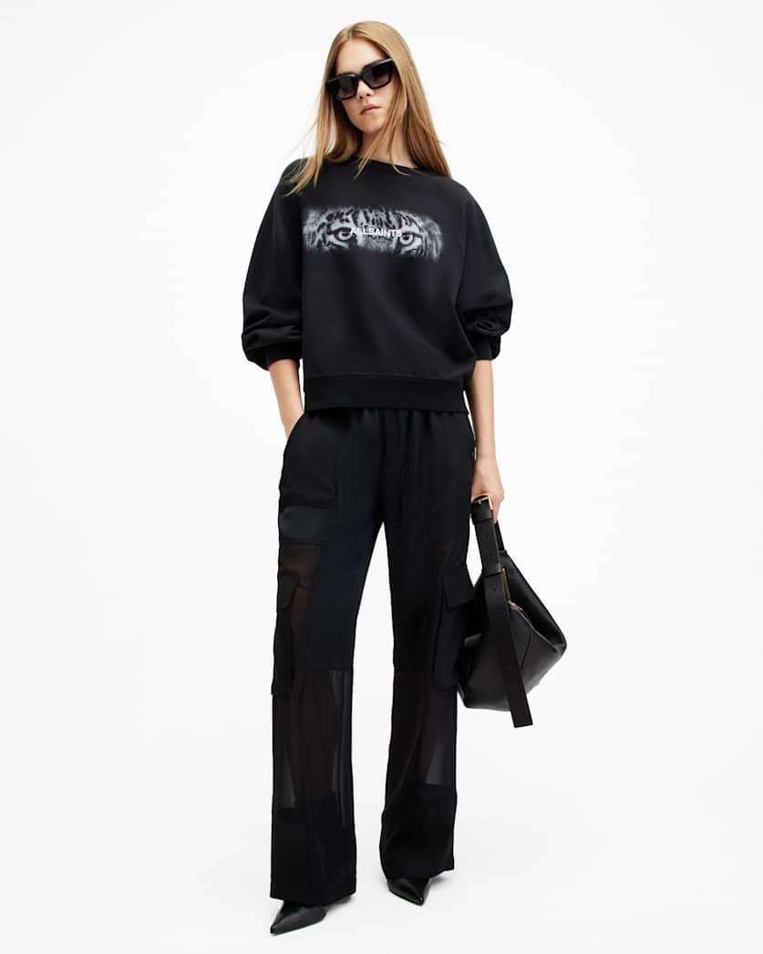 all saints Stare Cygni Relaxed Fit Sweatshirt Black