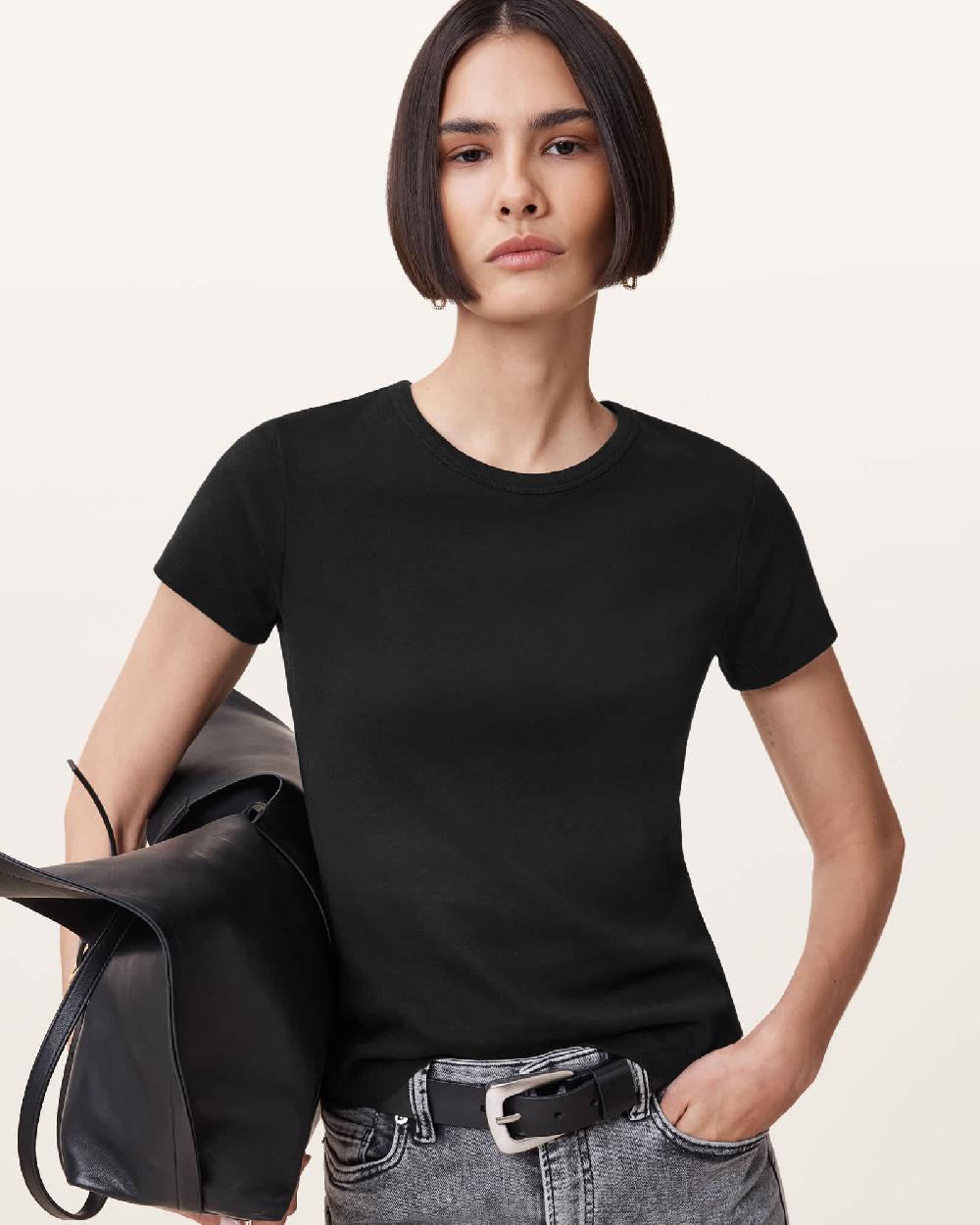 All Saints Stevie Slim Fit Short Sleeve T-Shirt Black