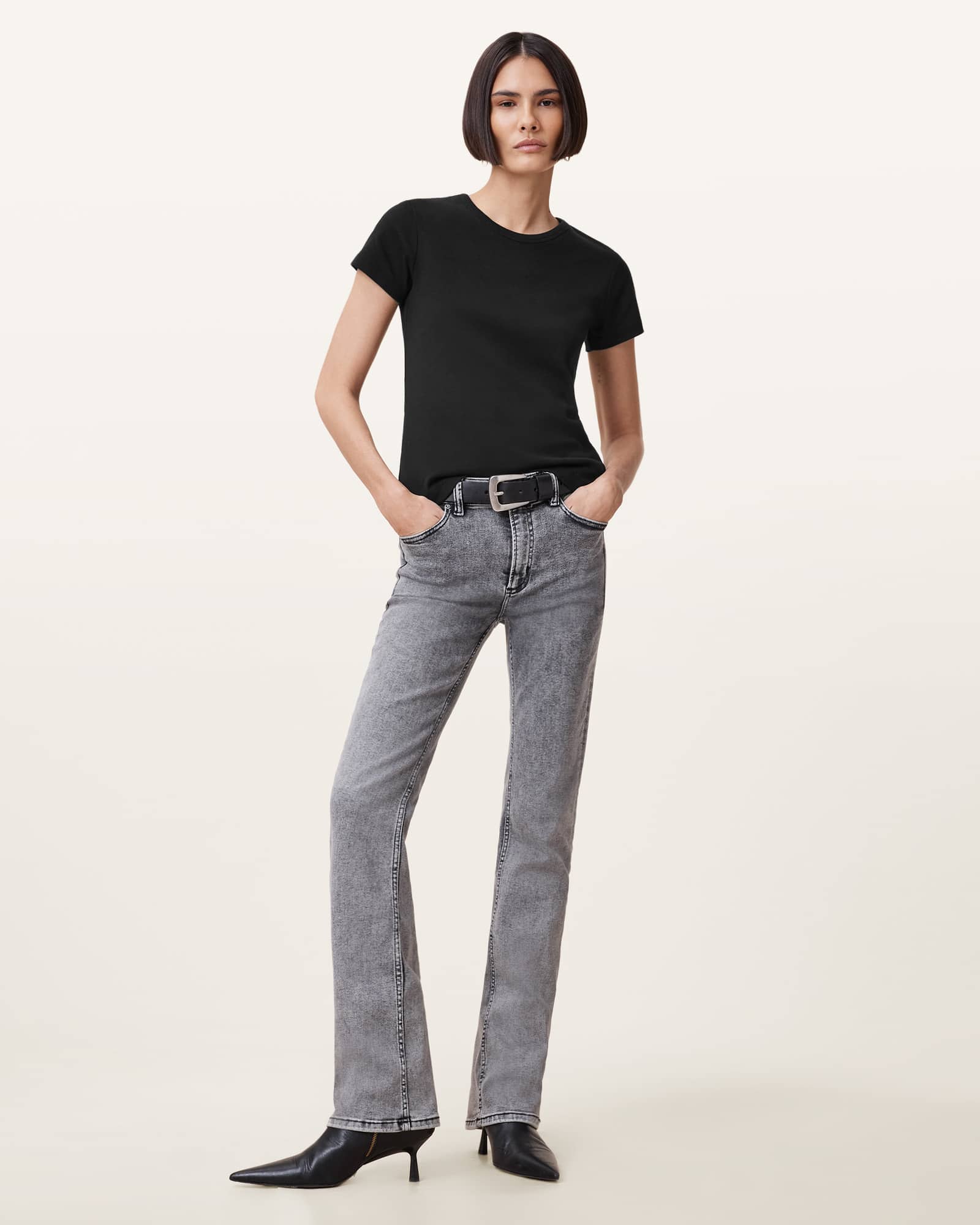 All Saints Stevie Slim Fit Short Sleeve T-Shirt Black