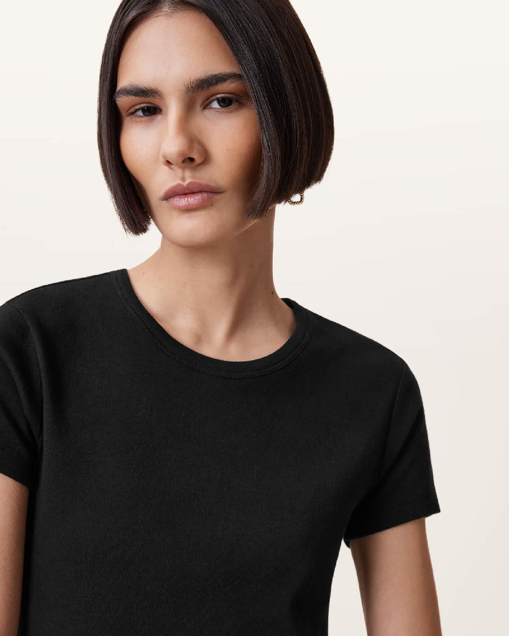 All Saints Stevie Slim Fit Short Sleeve T-Shirt Black