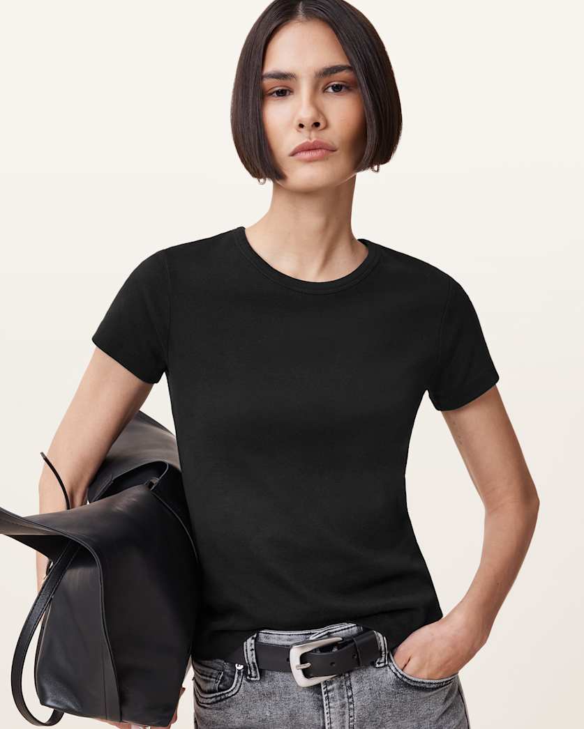 all saints Stevie Slim Fit Short Sleeve T-Shirt Black