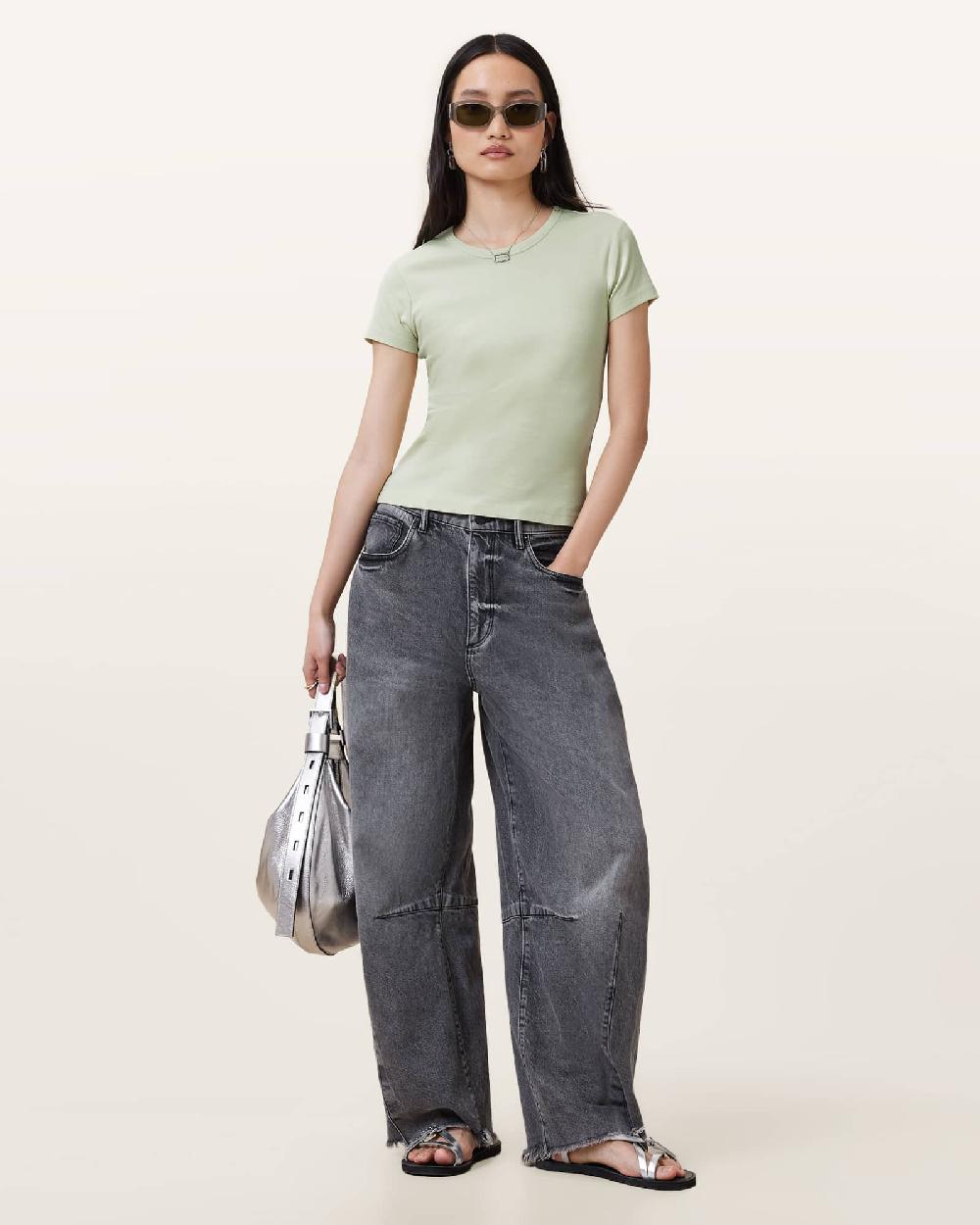 All Saints Stevie Slim Fit Short Sleeve T-Shirt JADE GREEN