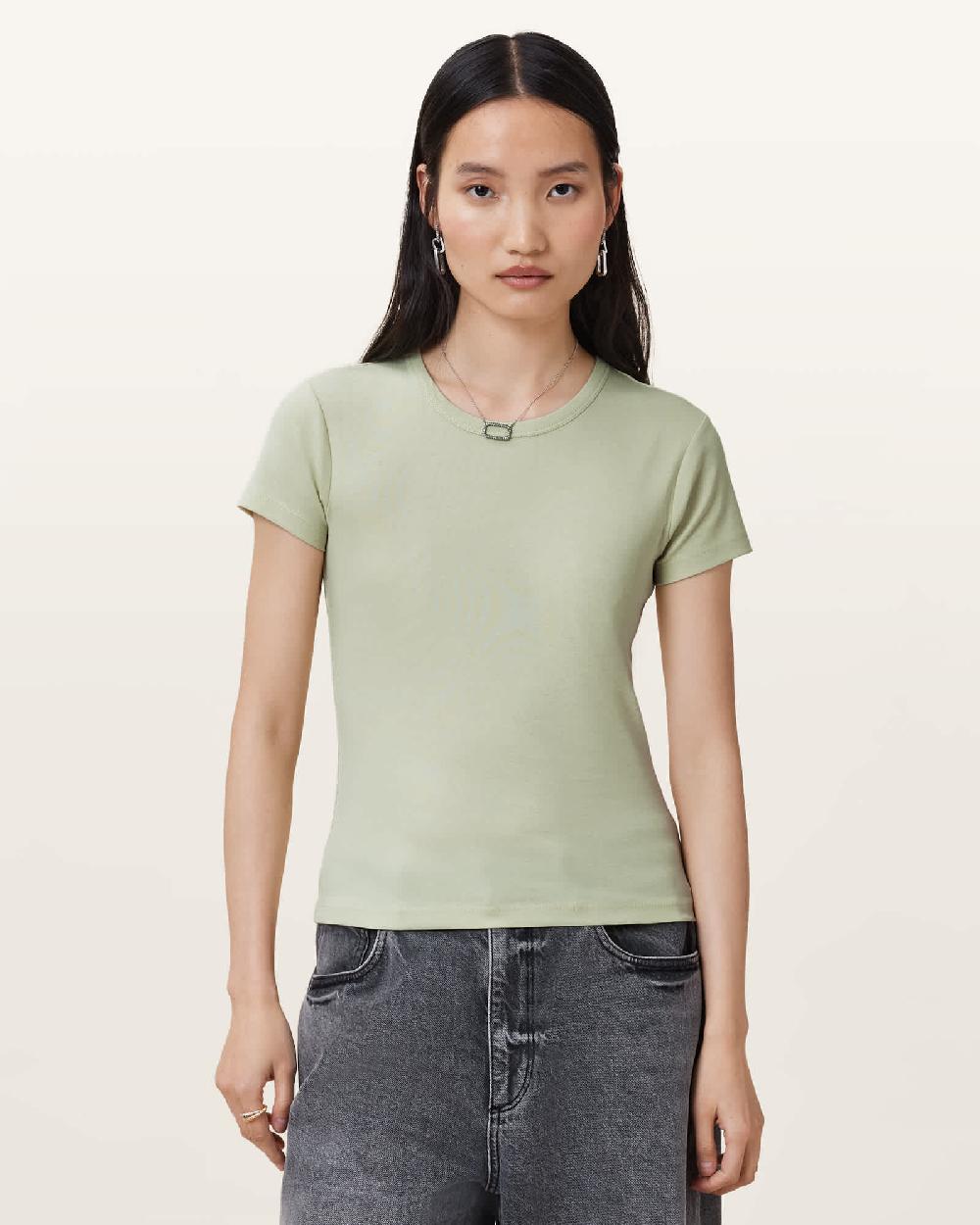 All Saints Stevie Slim Fit Short Sleeve T-Shirt JADE GREEN