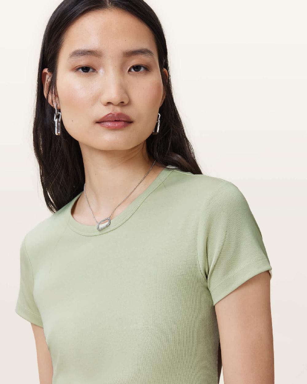 All Saints Stevie Slim Fit Short Sleeve T-Shirt JADE GREEN