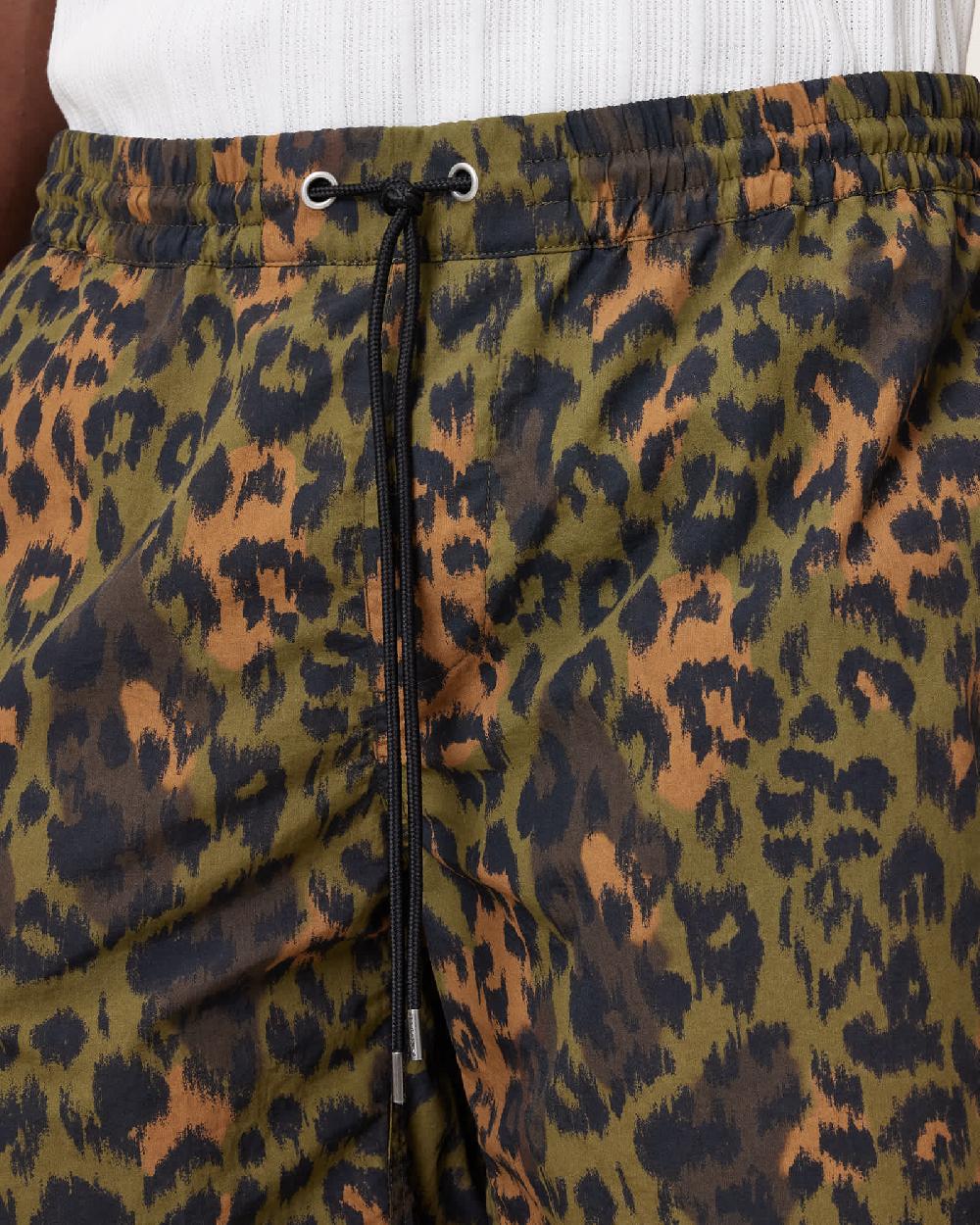 All Saints Styx Leopard Print Swim Shorts Eden Green