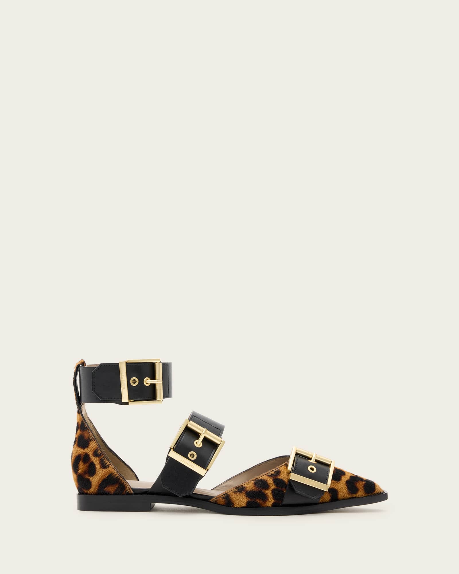All Saints Sutton Leopard Print Pointed Toe Shoes LEPPO BROWN/BLACK