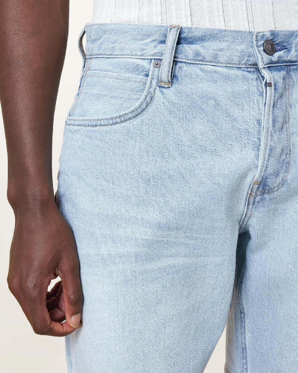 All Saints Switch Skinny Fit Denim Shorts Light Indigo Blue