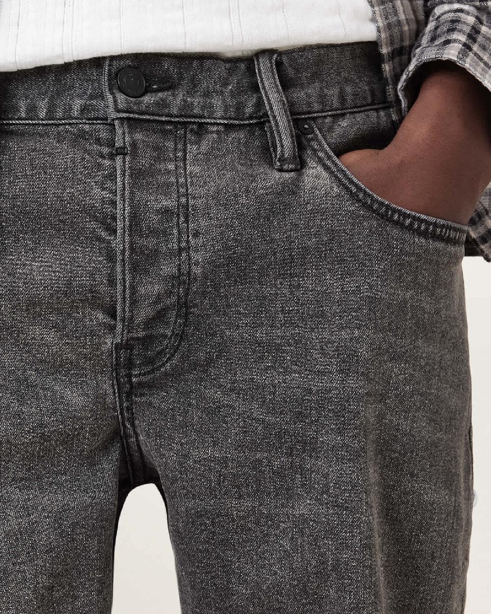 All Saints Switch Skinny Fit Denim Shorts Washed Black