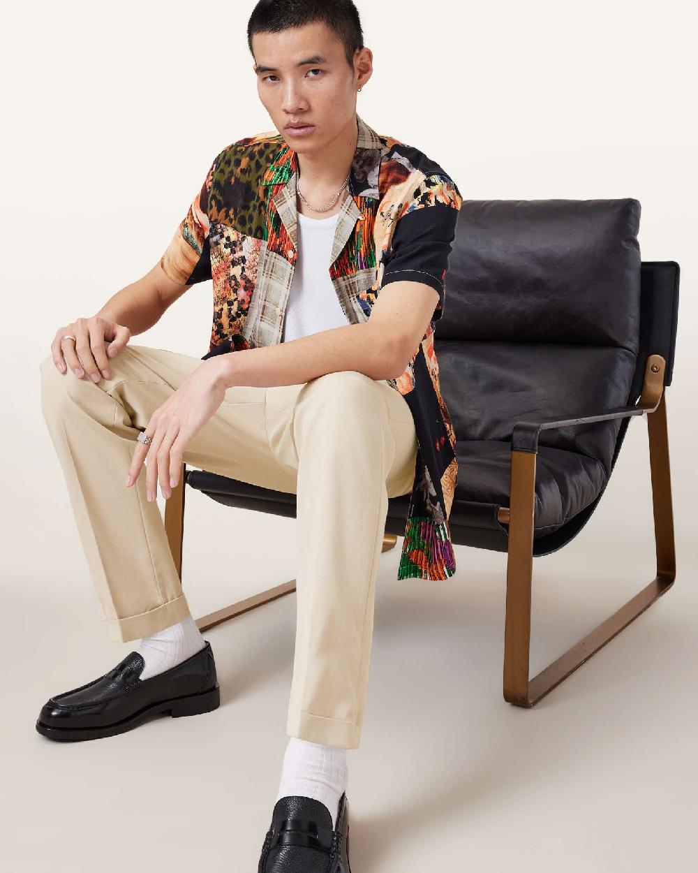 All Saints Tallis Slim Fit Cropped Pants Antique Brown