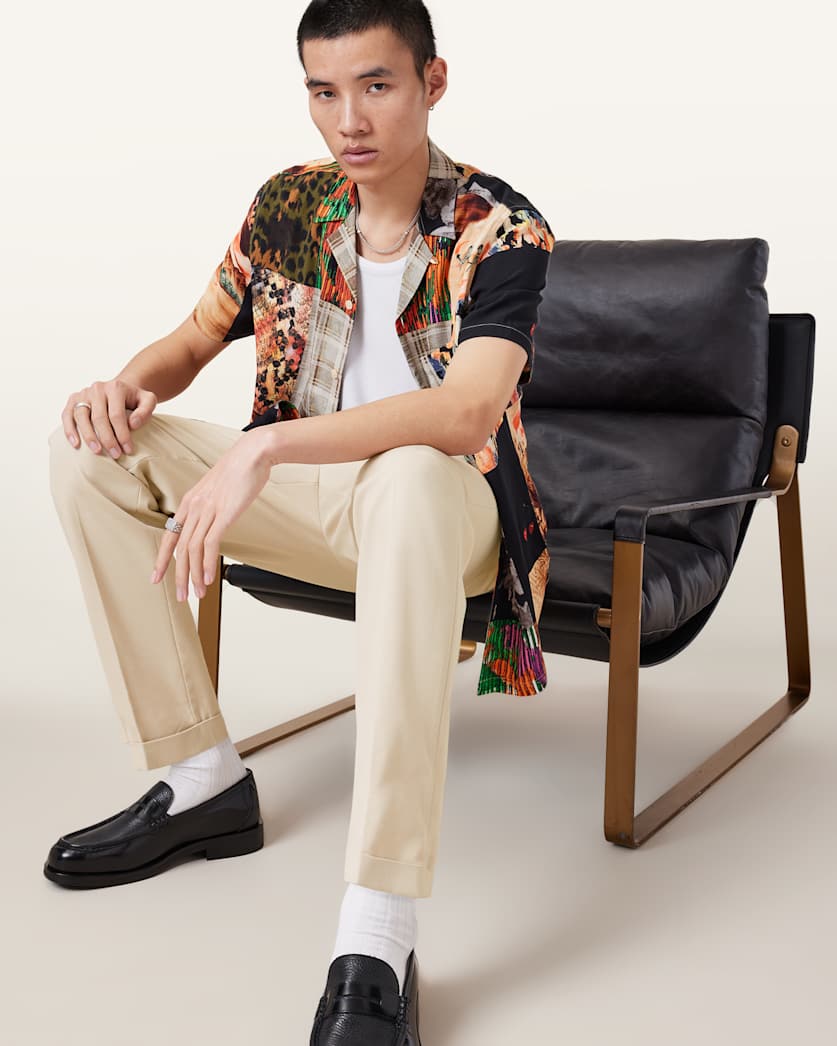 all saints Tallis Slim Fit Cropped Pants Antique Brown