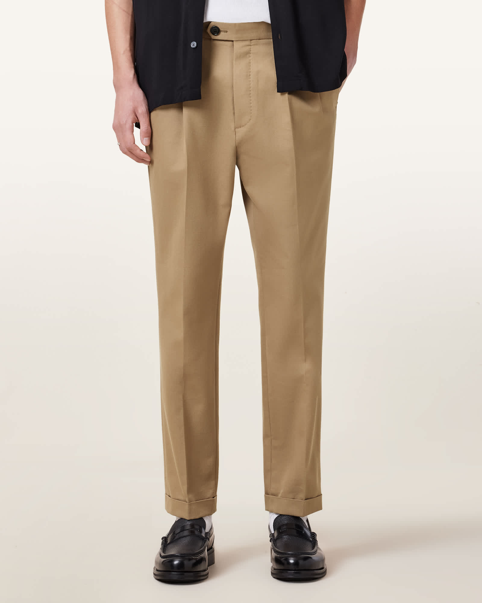 All Saints Tallis Slim Fit Cropped Pants Corn Brown