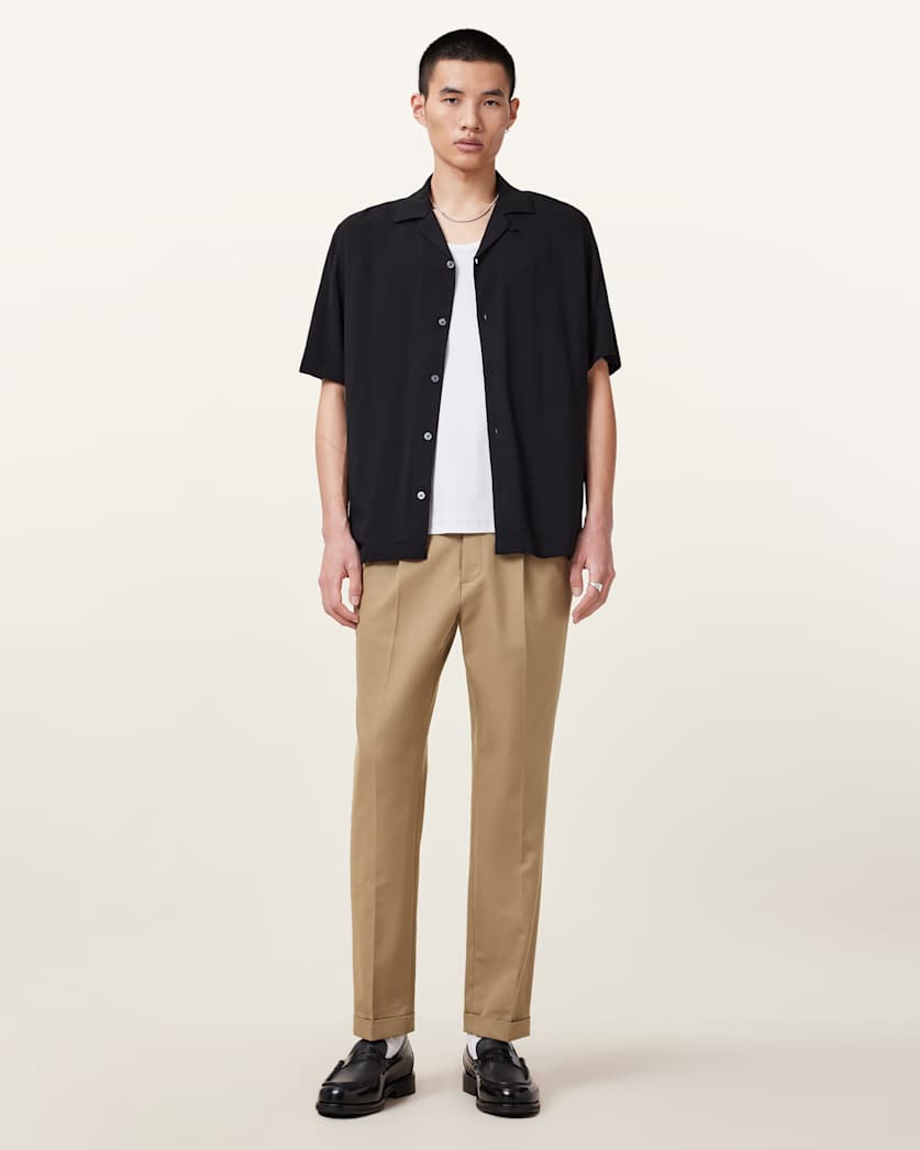 all saints Tallis Slim Fit Cropped Pants Corn Brown