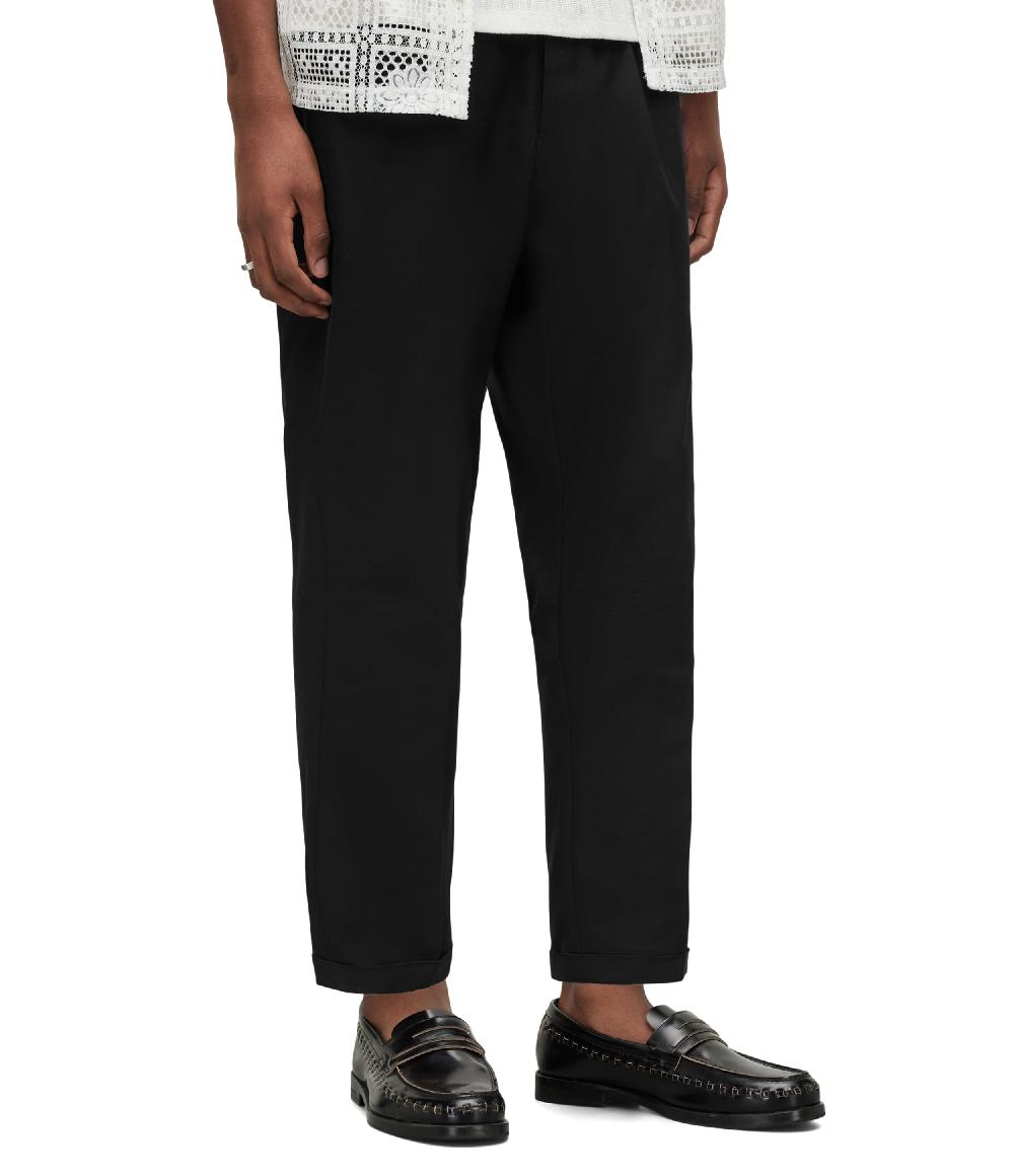 All Saints Tallis Slim Fit Cropped Tapered Pants Black