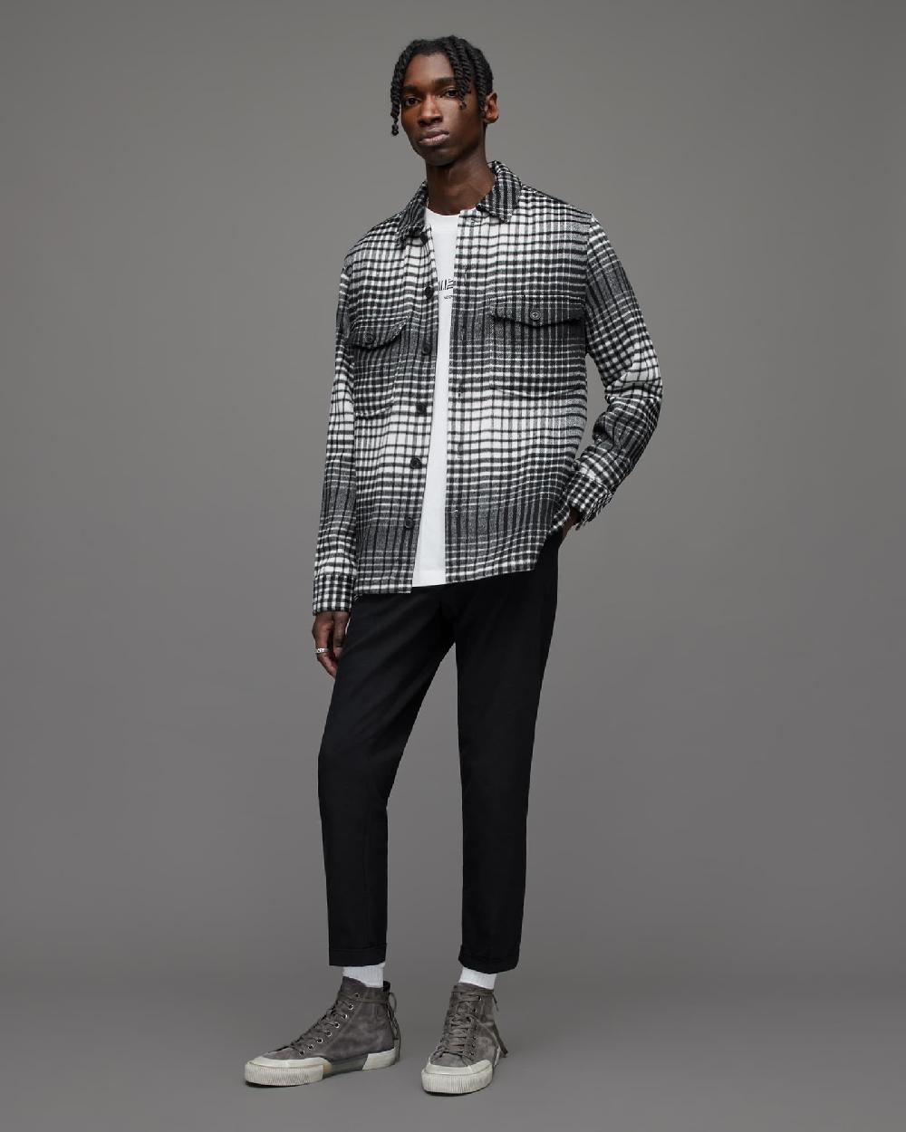 All Saints Tallis Slim Fit Cropped Tapered Pants Black