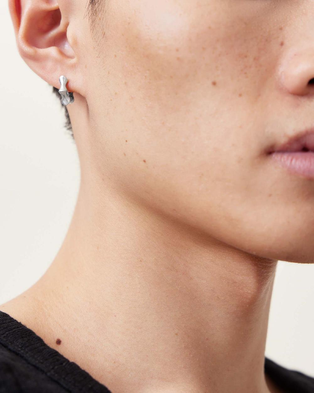 All Saints Tarek Sterling Silver Hoop Earring Warm Silver