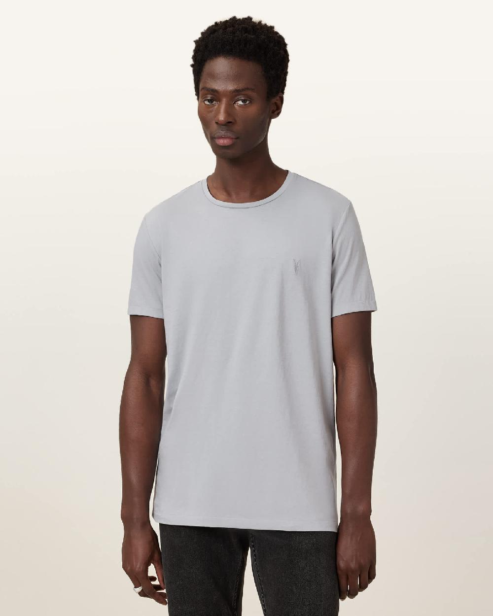 All Saints Tonic Crew Ramskull T-Shirts 3 Pack WHITE/GREEN/GREY