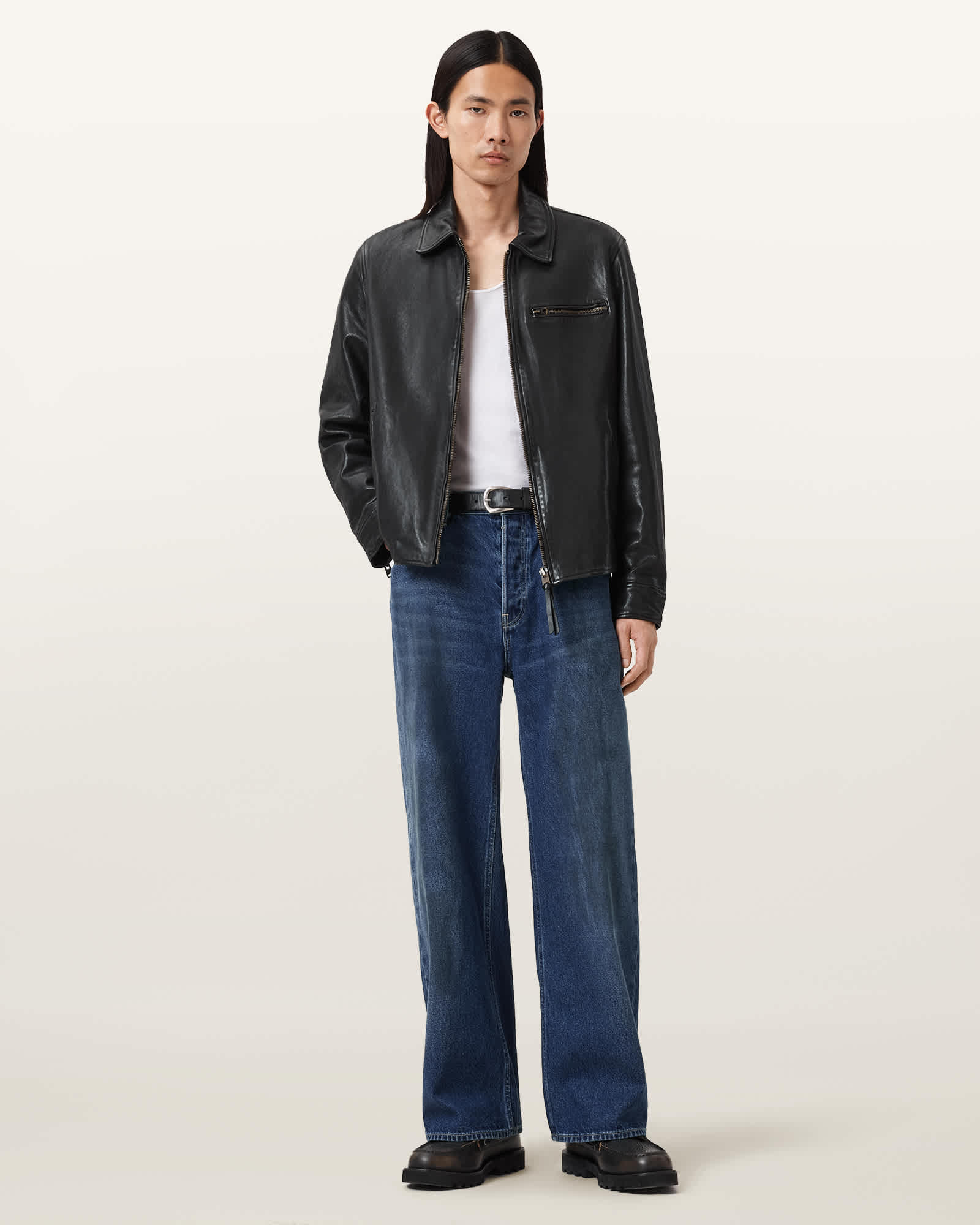 All Saints Tonic Scoop Neck Slim Ramskull T-Shirt Optic White