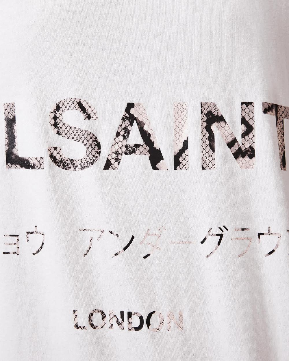 All Saints Underground Etta Oversized T-Shirt Flow Ecru White