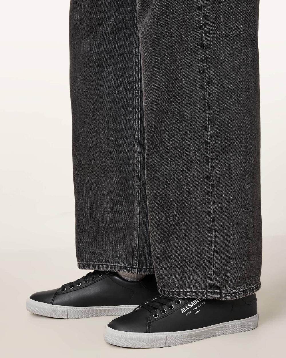 All Saints Underground Leather Low Top Sneakers Black