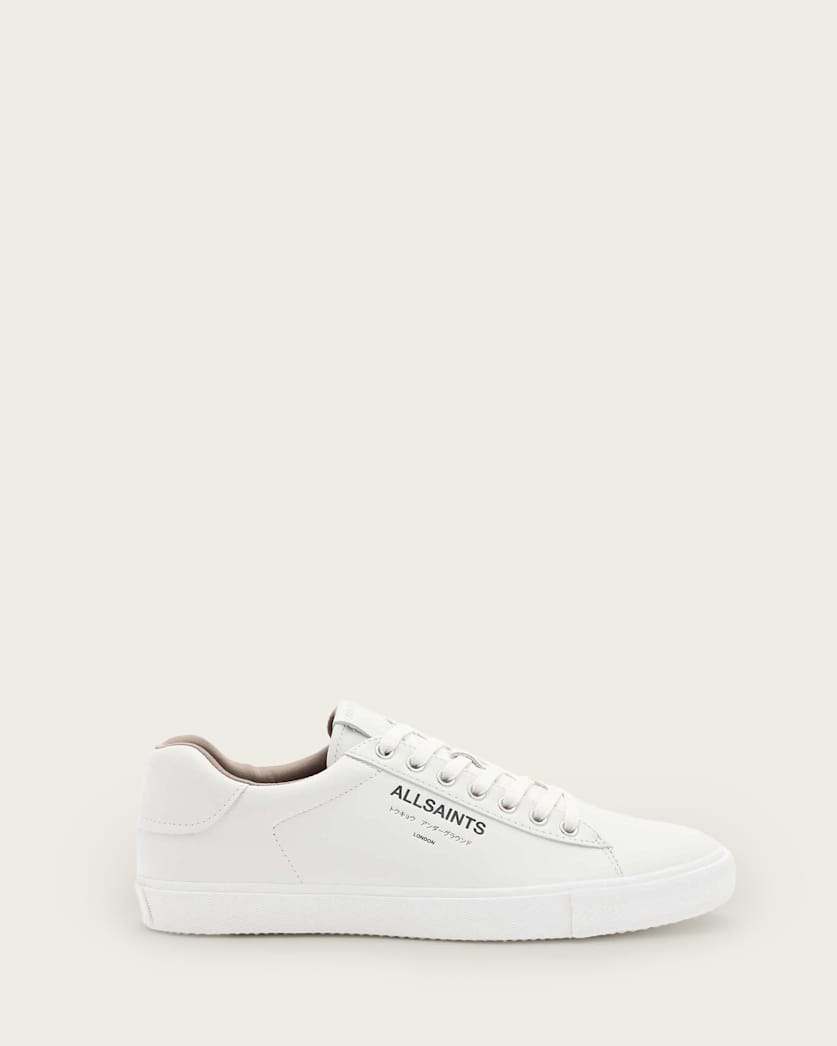 all saints Underground Leather Low Top Sneakers TRIPLE WHITE