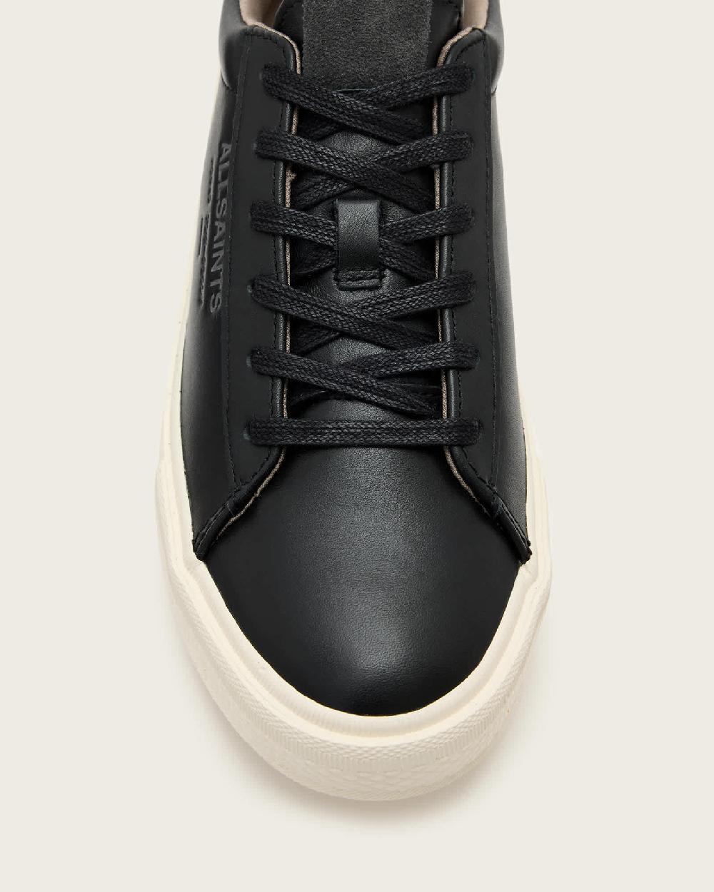 All Saints Underground Leather Low Top Trainers Black/Grey