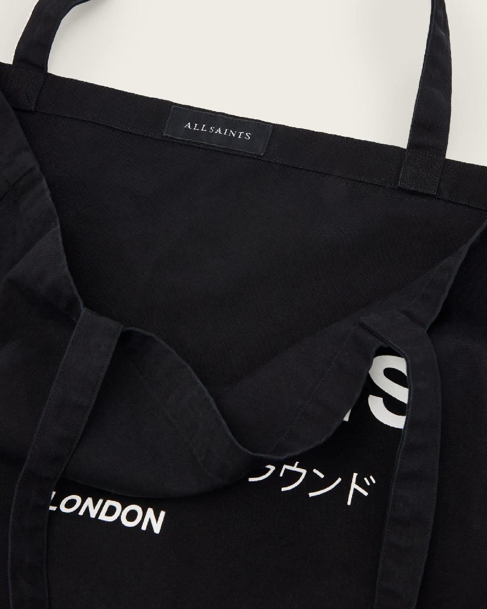 All Saints Underground Logo Printed Tote Bag BLACK/CHALK