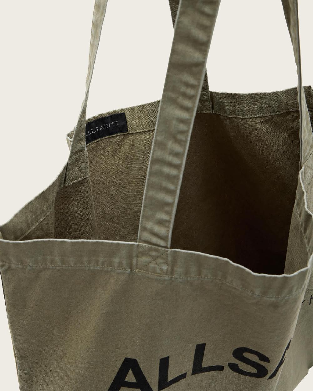 All Saints Underground Logo Printed Tote Bag NORI GREEN/BLACK
