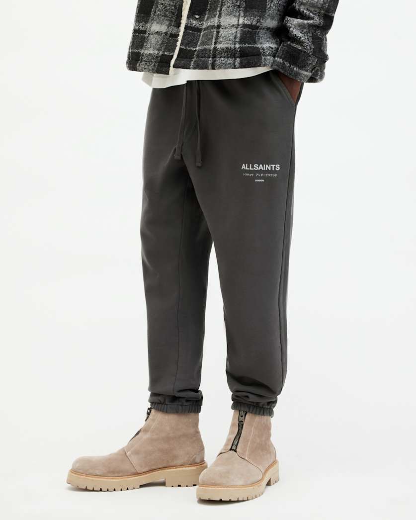 all saints Underground Logo Relaxed Fit Sweatpants Shaded Gray