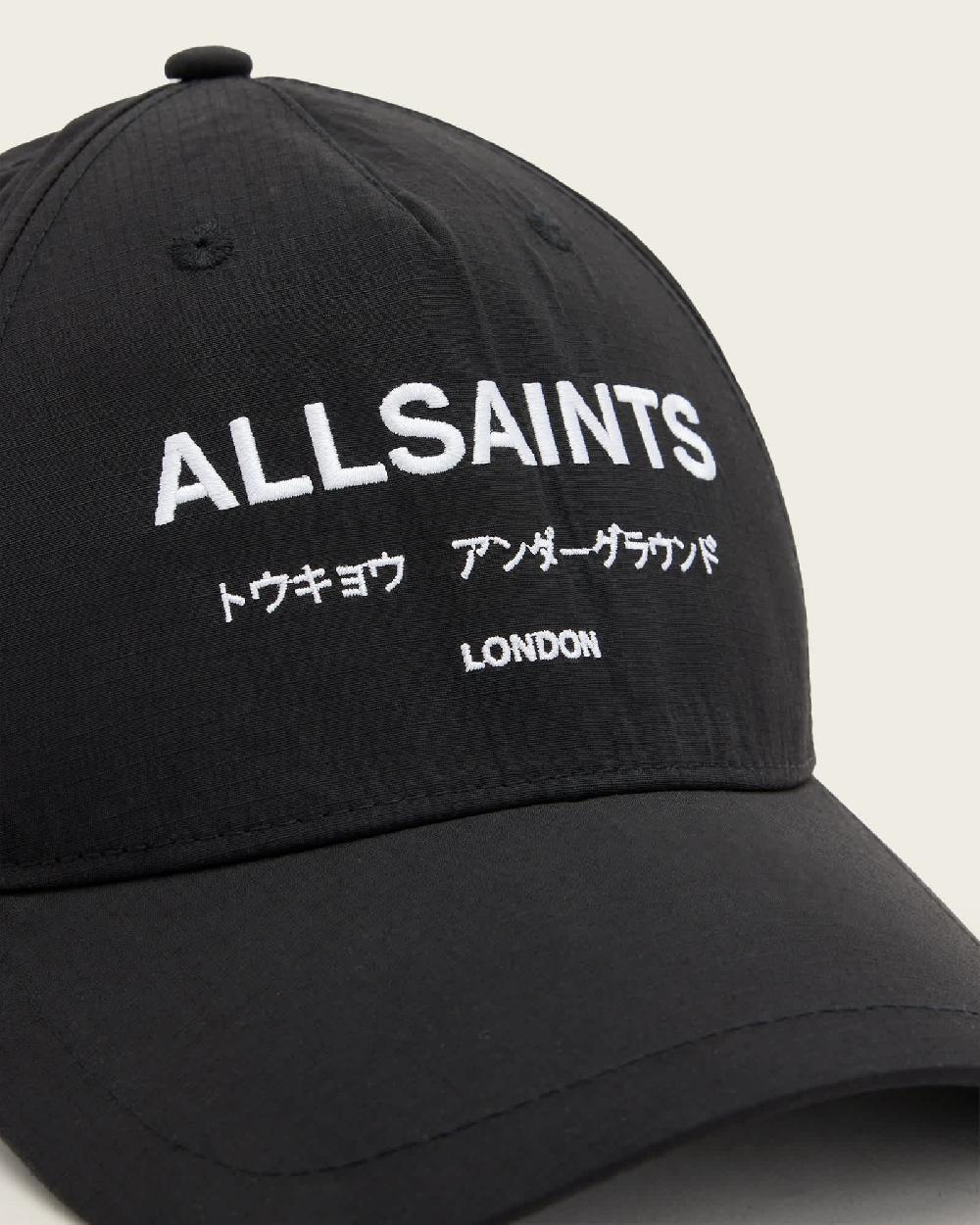 All Saints Underground Nylon Logo Baseball Cap Black