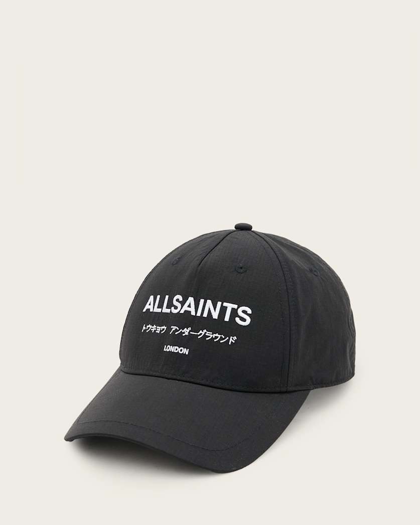 all saints Underground Nylon Logo Baseball Cap Black