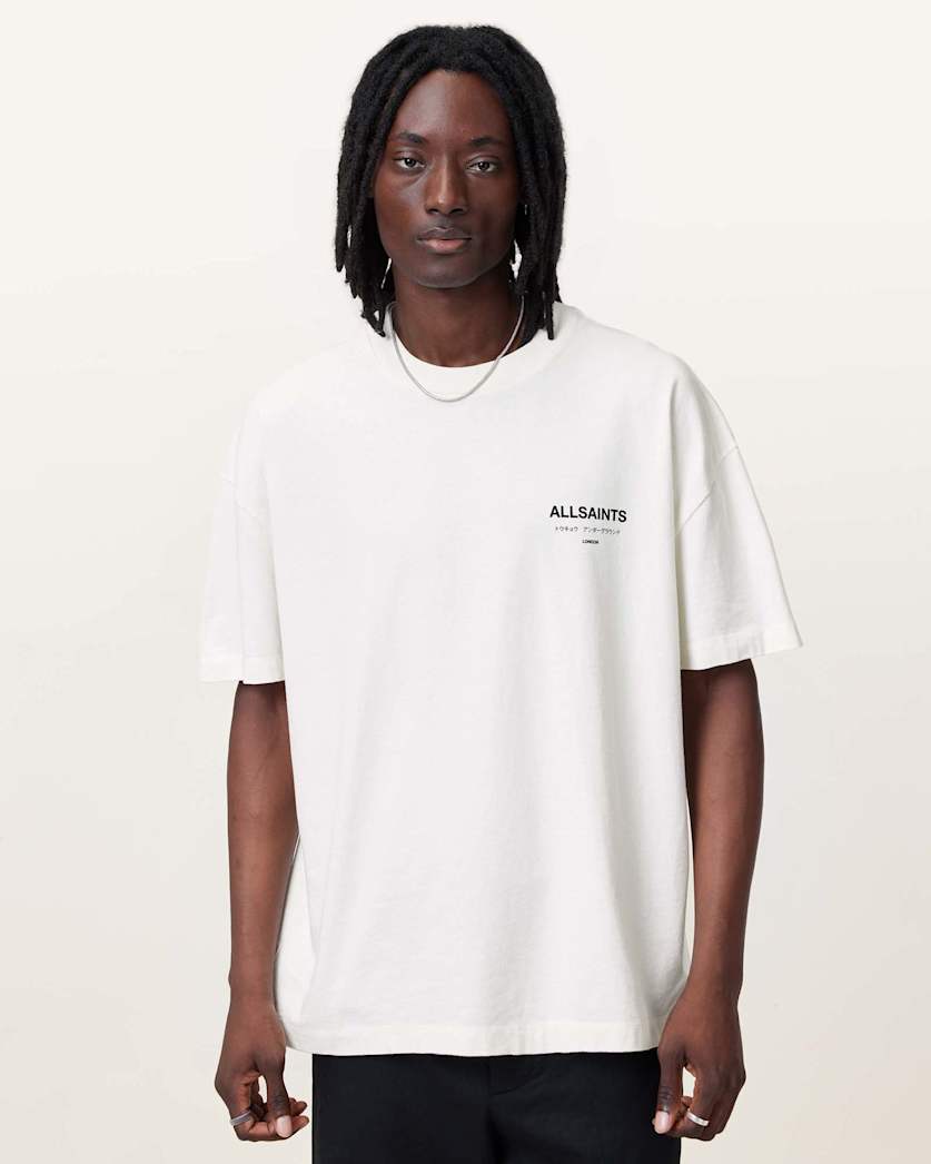 all saints Underground Oversized Crew Neck T-Shirt Ashen White