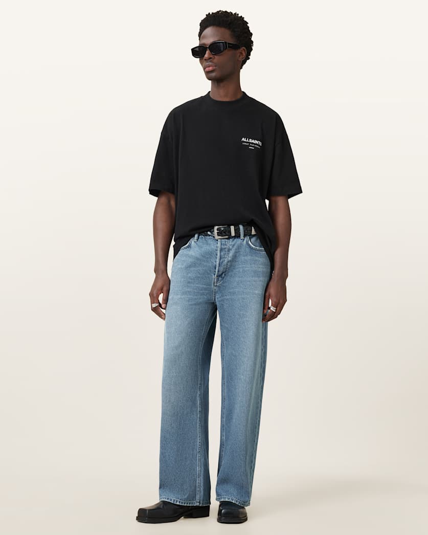 all saints Underground Oversized Crew Neck T-Shirt Jet Black