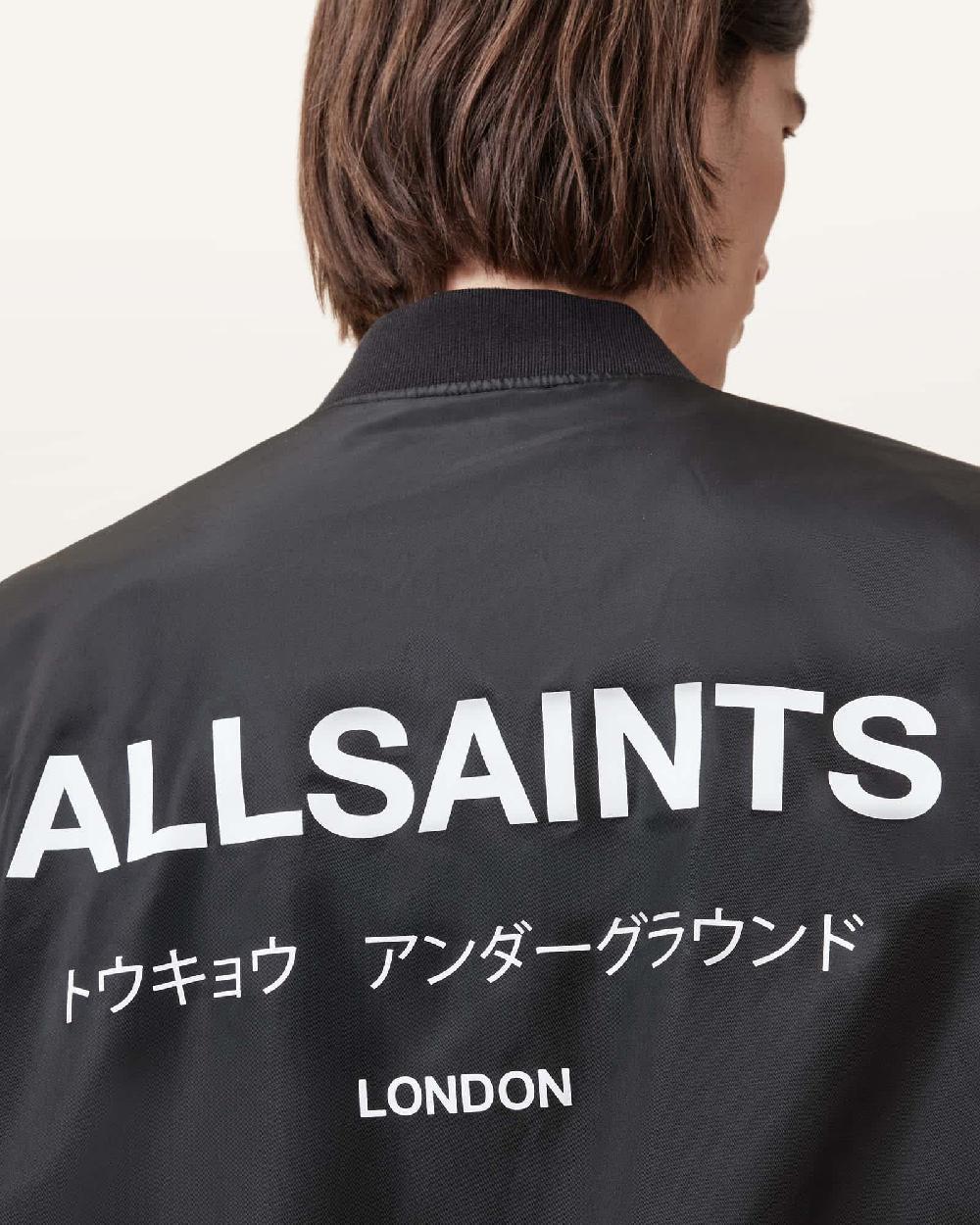 All Saints Underground Relaxed Fit Bomber Jacket Black