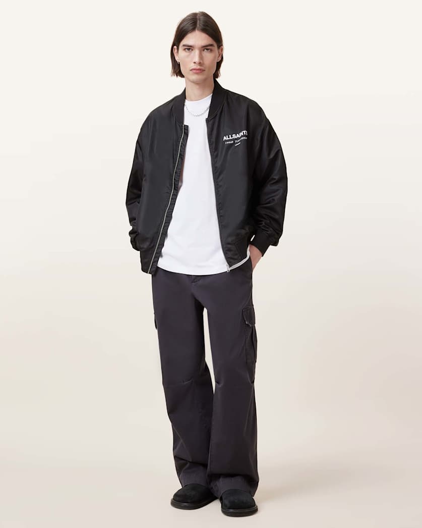 all saints Underground Relaxed Fit Bomber Jacket Black