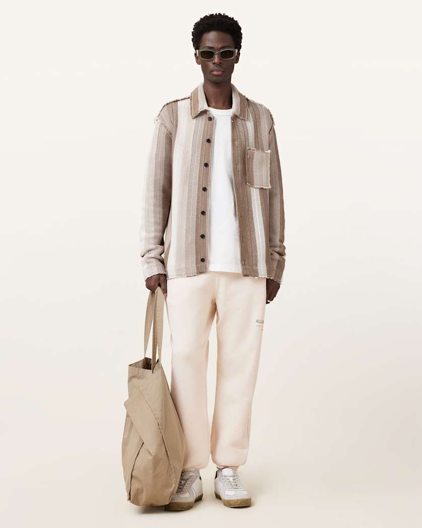 all saints Underground Relaxed Fit Logo Sweatpants Sandy White