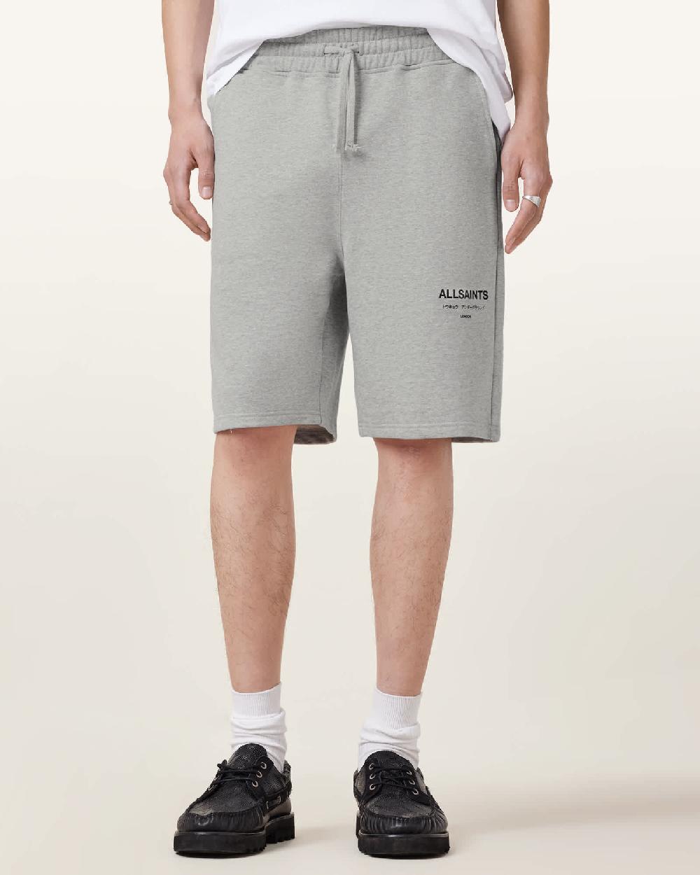 All Saints Underground Relaxed Fit Sweat Shorts Grey Marl
