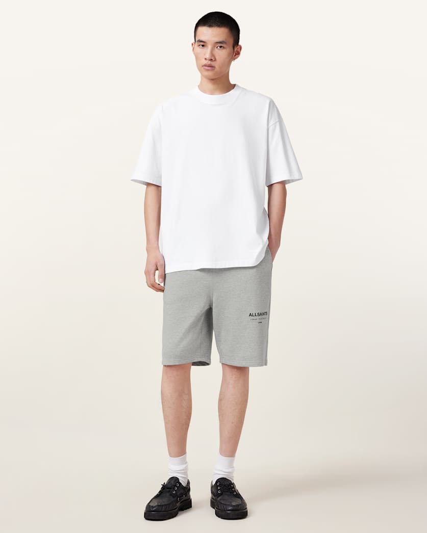 all saints Underground Relaxed Fit Sweat Shorts Grey Marl
