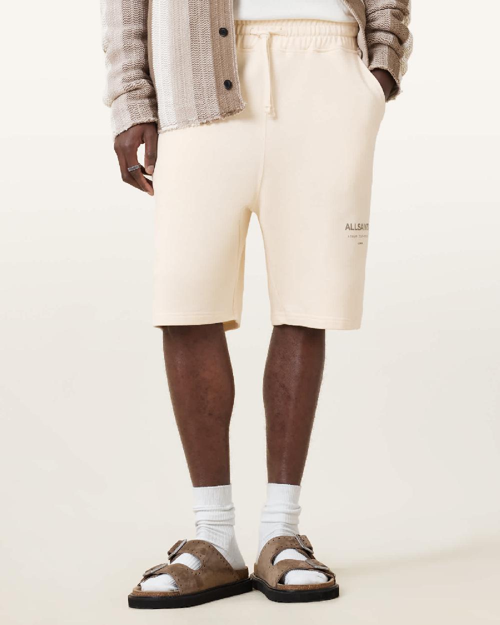 All Saints Underground Relaxed Fit Sweat Shorts Sandy White