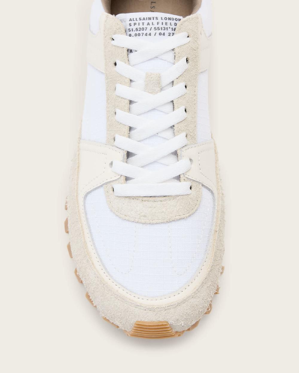 All Saints Viggo Low Top Runner Sneakers Chalk White